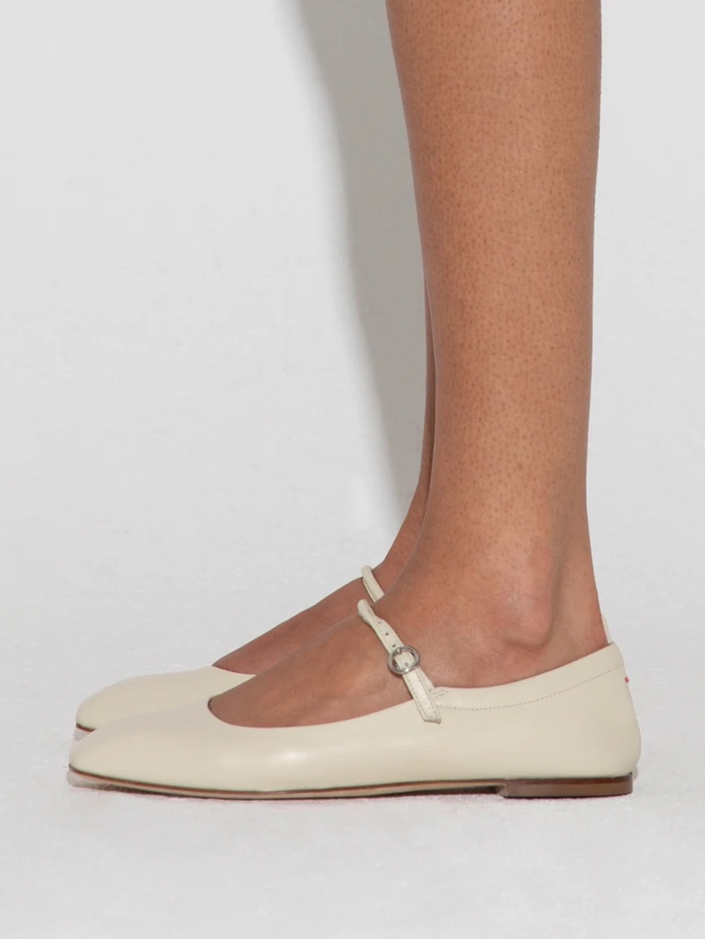 Aeyde Uma Mary-Jane Flats in Creamy Nappa - Picture 2 of 12